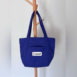 Cobalt mini Tote with a key leash